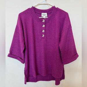 Andree By Unit - Waffle Knit Top with Button Detail